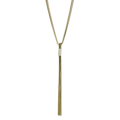 Designer gold multi row tassel necklace